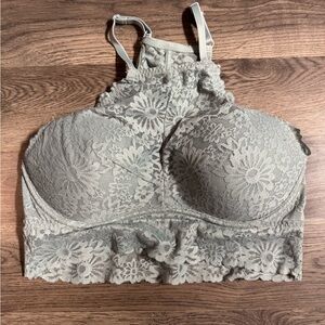 Lace Halter Bralette in Sage